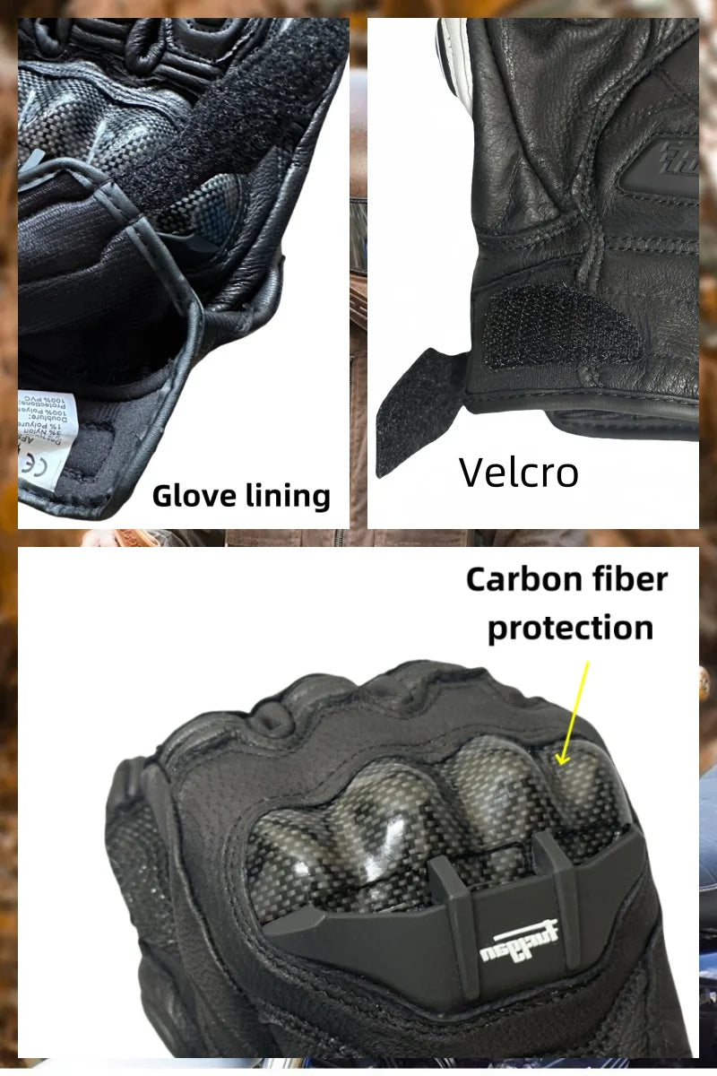 Leather Touchscreen Riding Gloves