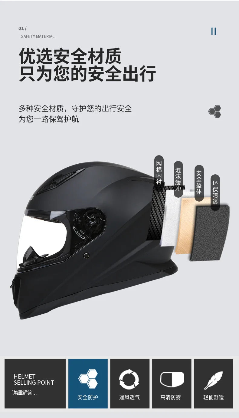 Urban Racing Full Face Motorcycle Helmet