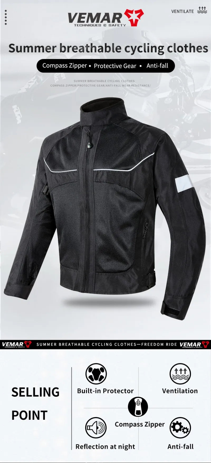 Reflective Motocross Jacket Summer