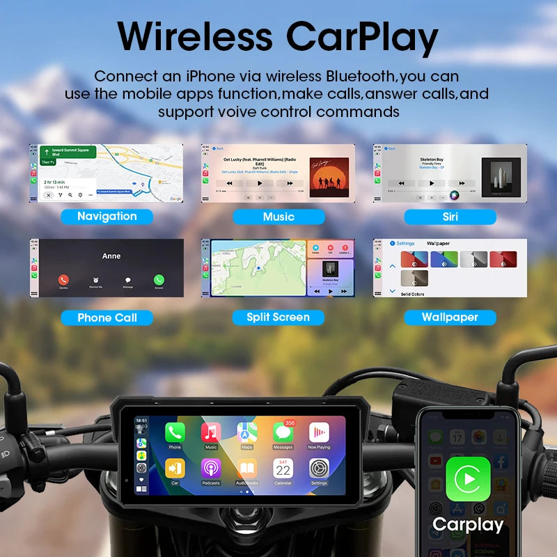 Jansite 8.1" Waterproof Motorcycle Monitor
