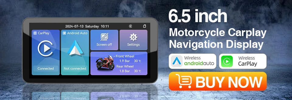 Universal Motorcycle Monitor with CarPlay & Android Auto