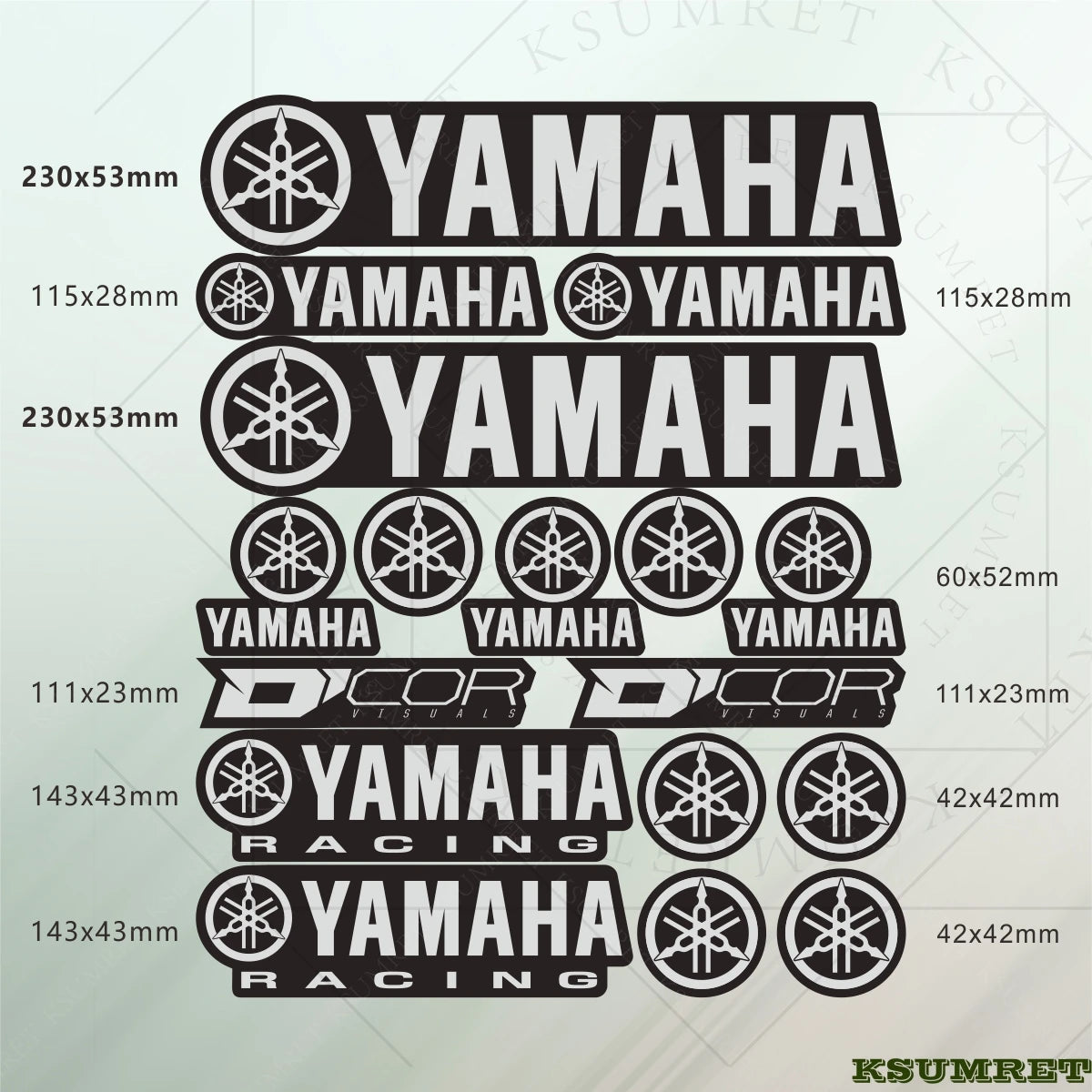 Yamaha Motorcycle Vinyl Sticker Decals Logo Kit