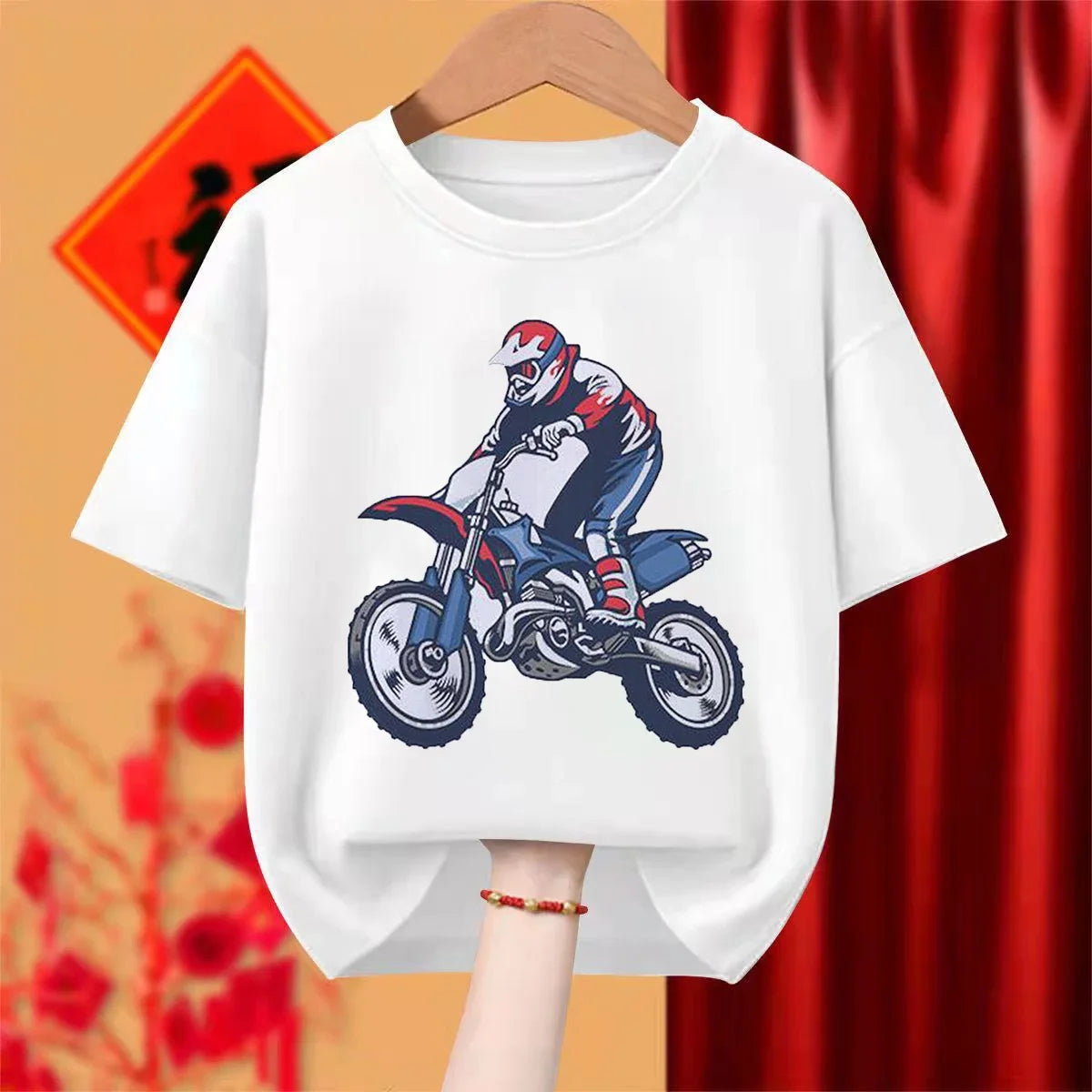 Kids Motorcycle Boy Print T-shirt