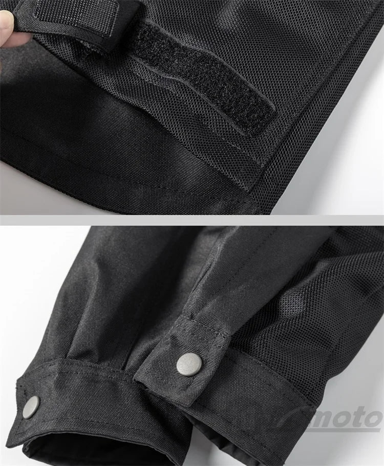 VEMAR Men Motorcycle Jacket - Retro Black Summer Mesh Jacket with CE Armor