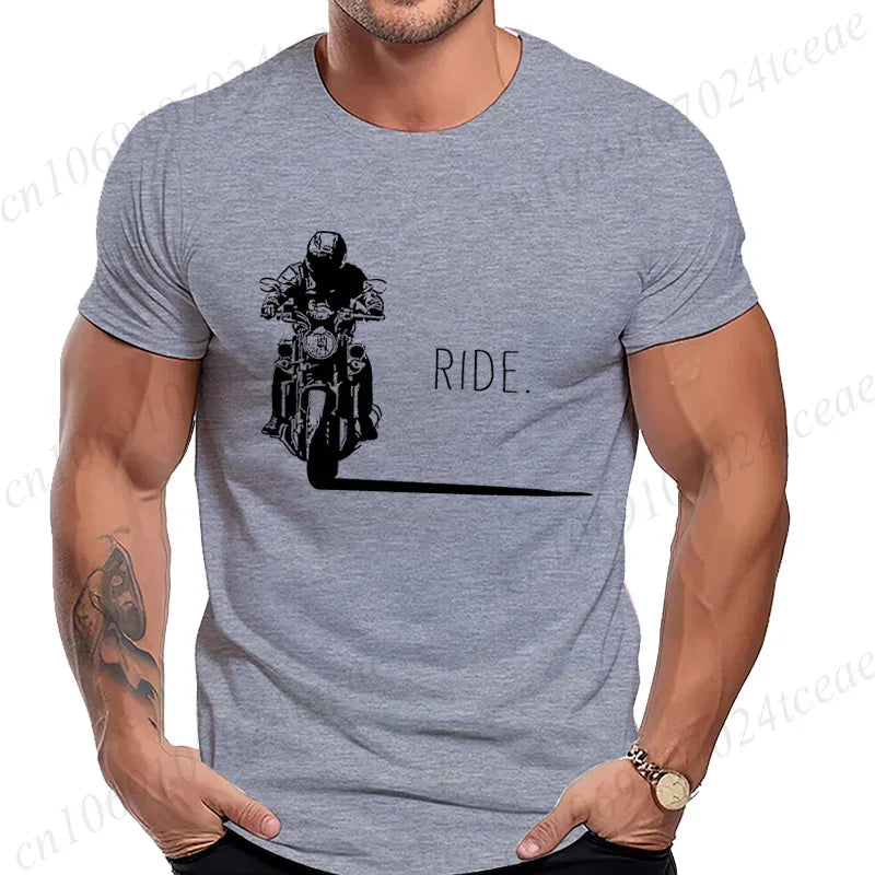 Men's Casual Motorcycle Graphic T-Shirts - Vintage Retro Designs