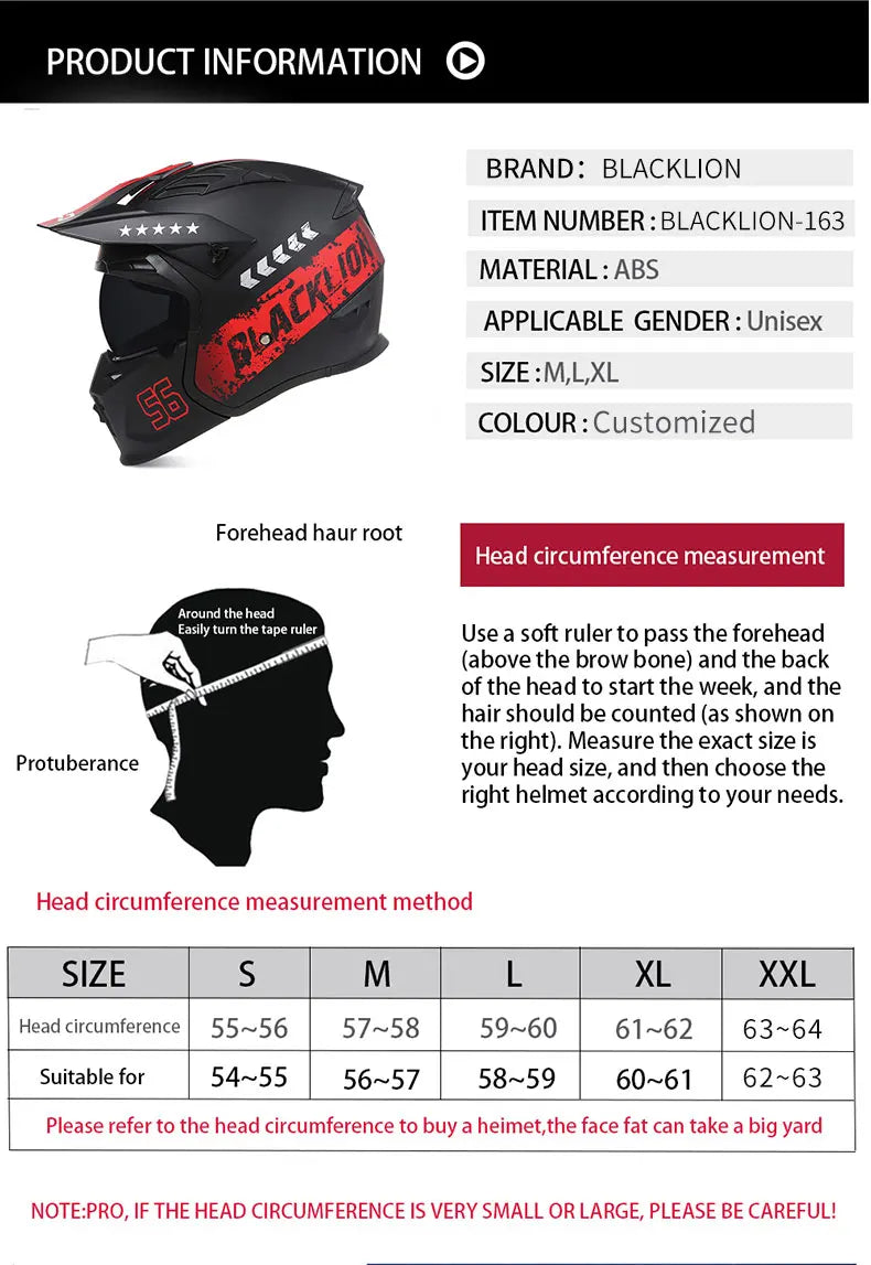 Premium Full Face Motorcycle Helmet with Detachable Design