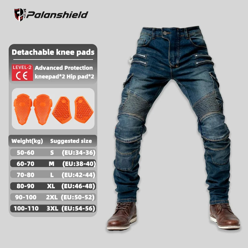 Double Zipper Metal Motocross Trousers for Men and Women