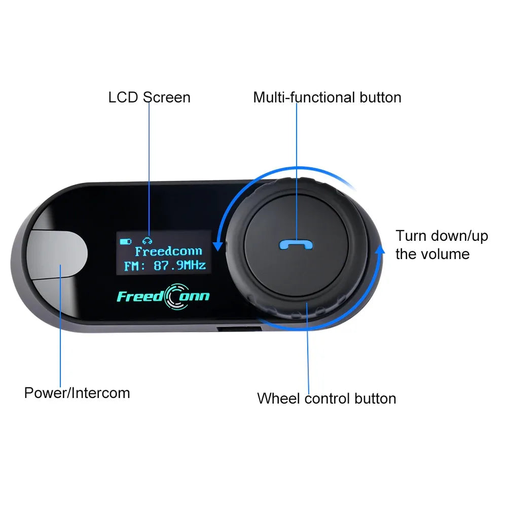 Bluetooth Motorcycle Intercom Helmet Headset with FM