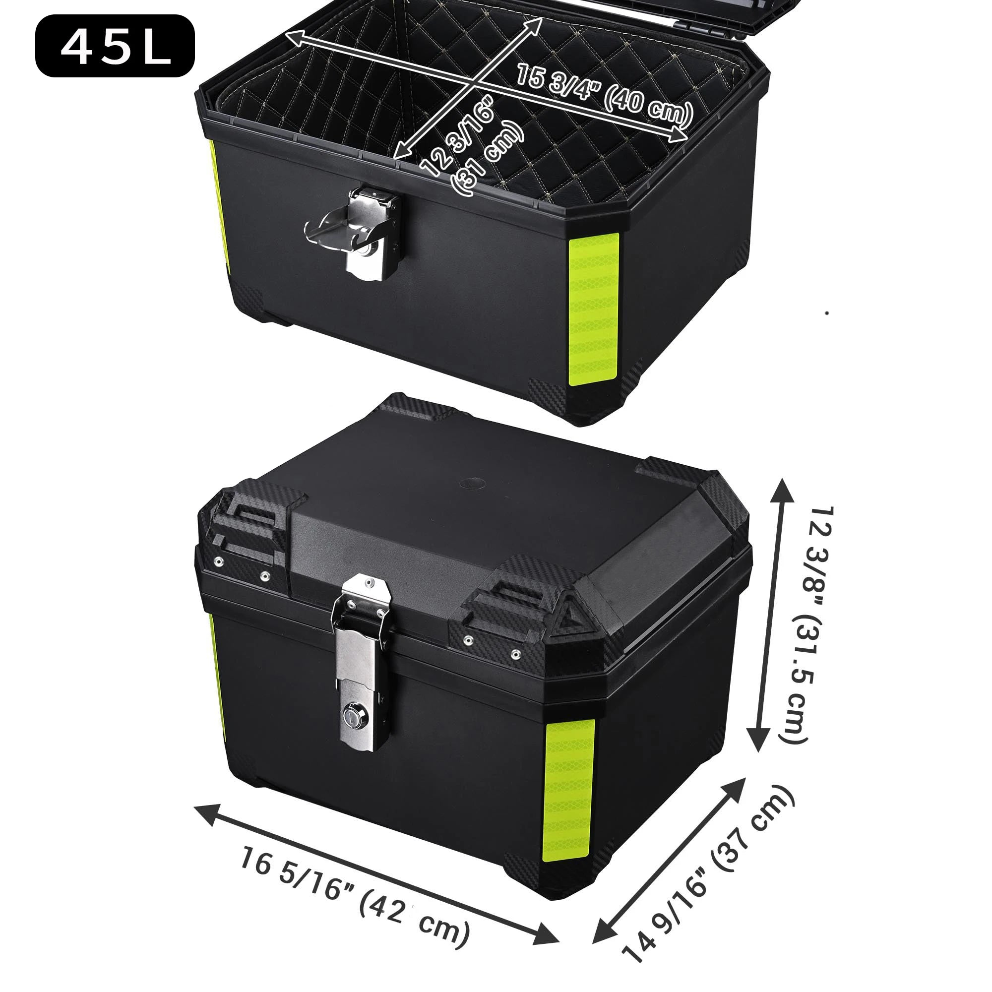 Black 45L Motorcycle Top Case Tail Box
