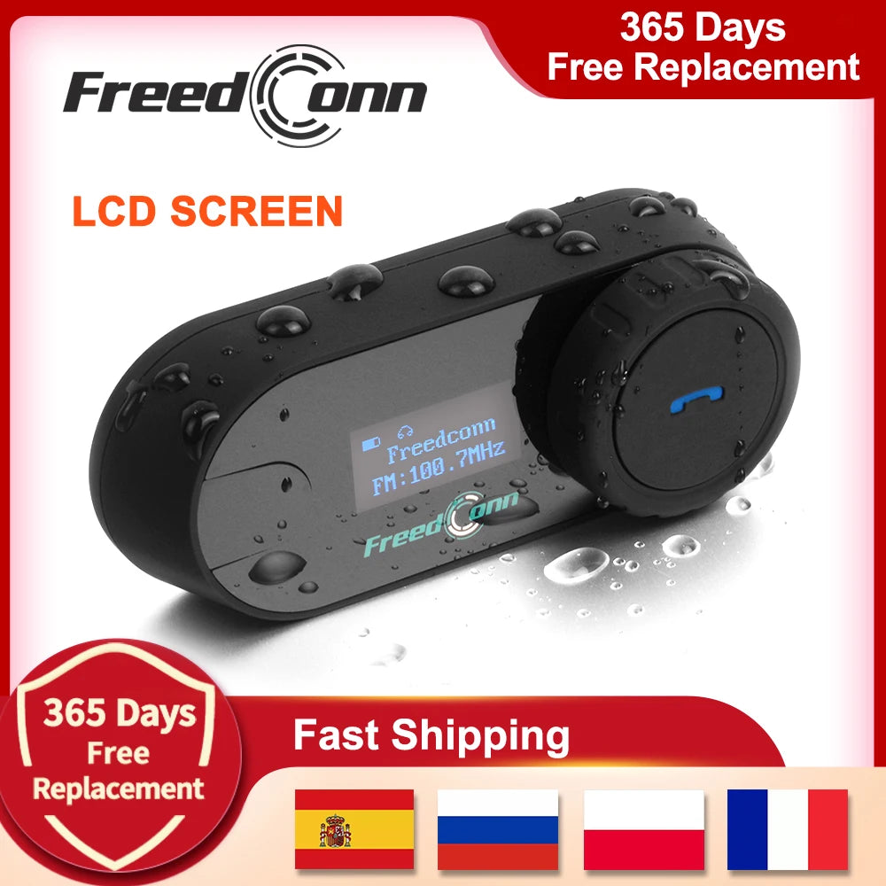 Bluetooth Motorcycle Intercom Helmet Headset with FM
