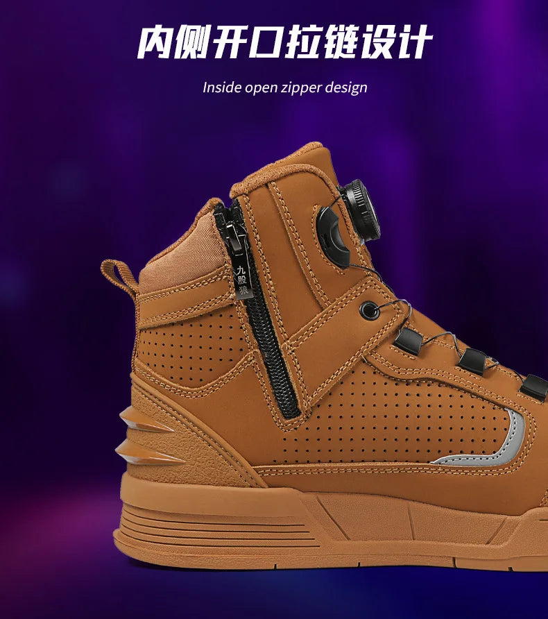Men's Adventure Motorcycle Boots with Anti-Slip Soles