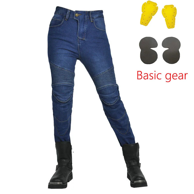 Women's Embroidery Motorcycle Pants
