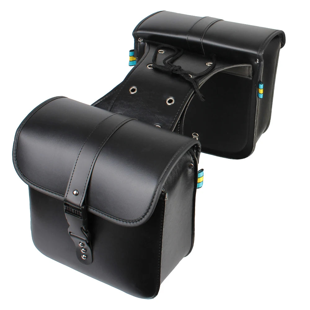 Vintage Style PU Leather Motorcycle Saddle Bags