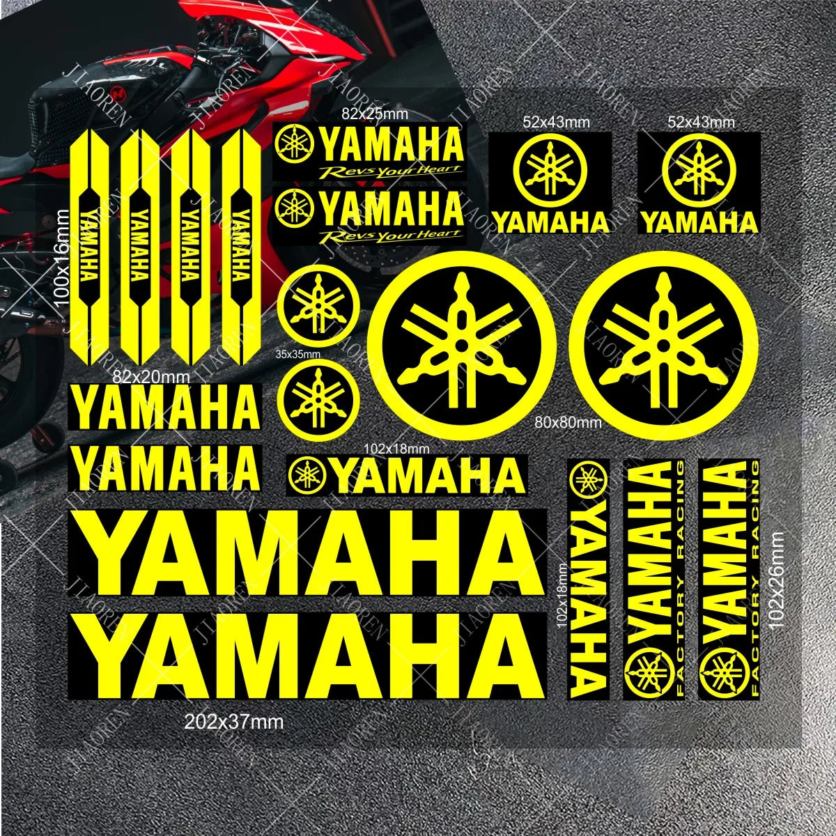 Yamaha Vinyl Motorcycle Sticker Set
