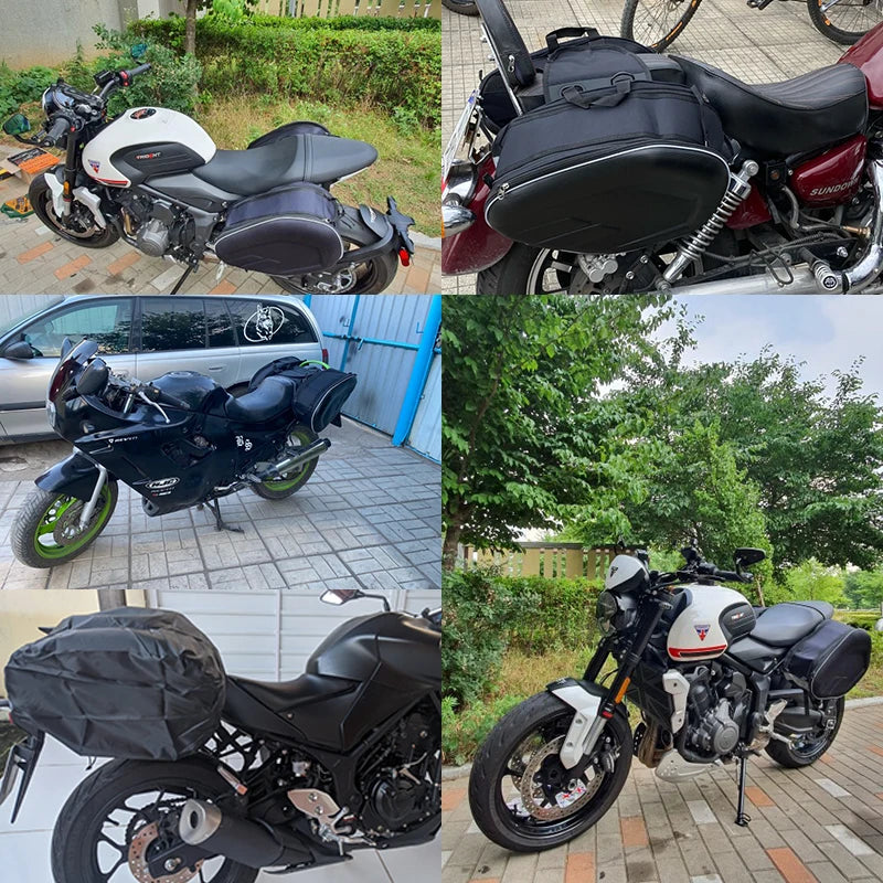 Black Waterproof Motorcycle Side Bags