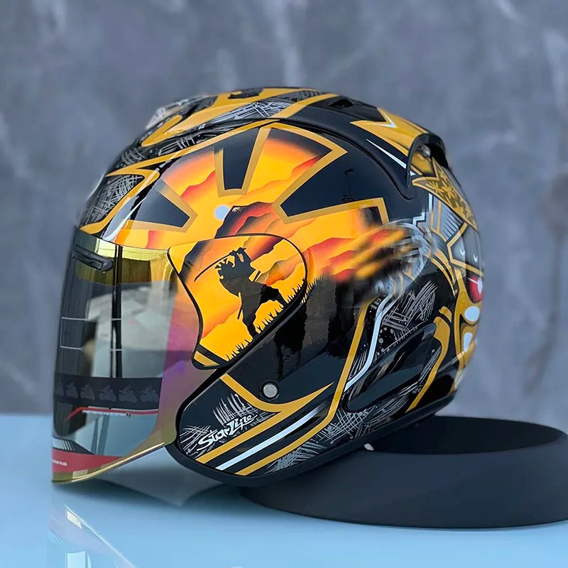 Golden Bodyguard Half Motorcycle Helmet