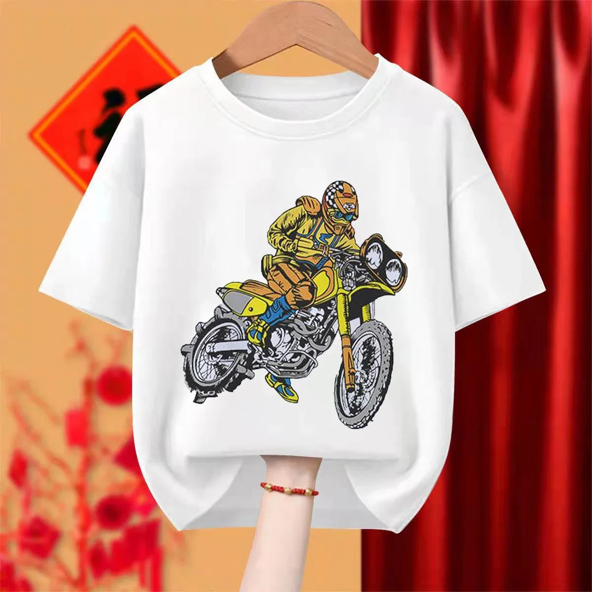Kids Motorcycle Boy Print T-shirt