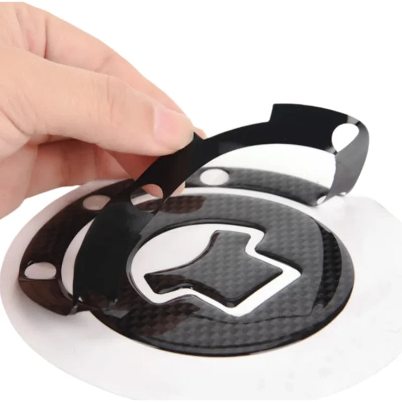 Carbon Fiber Gas Cap Cover with Gel Pad - Scratch Resistant