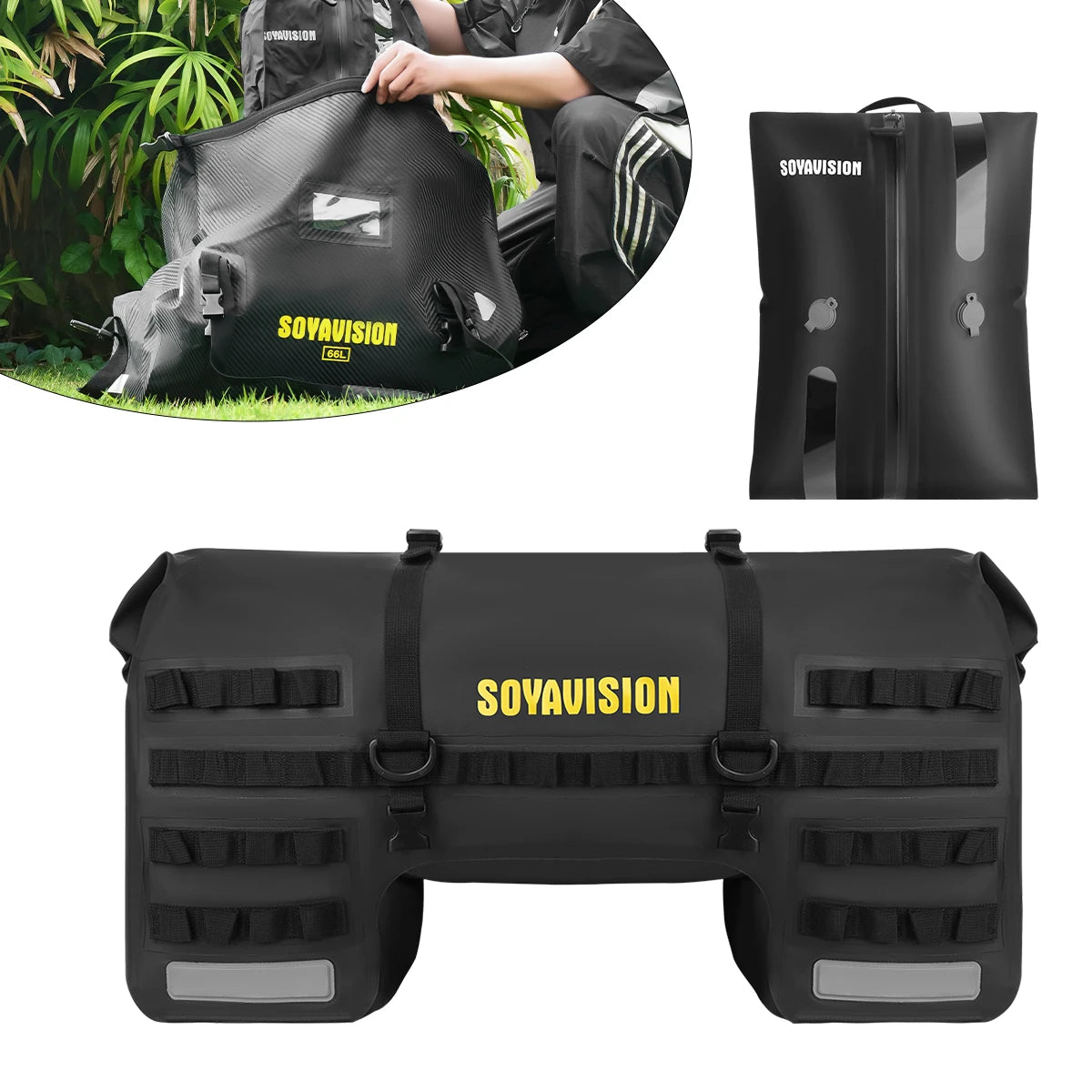Waterproof Motorcycle Tail Bag 66L