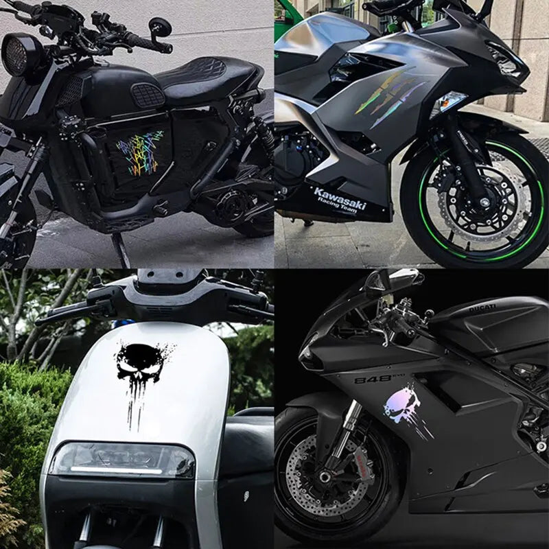 Reflective Black Skull Demon Claw Decal