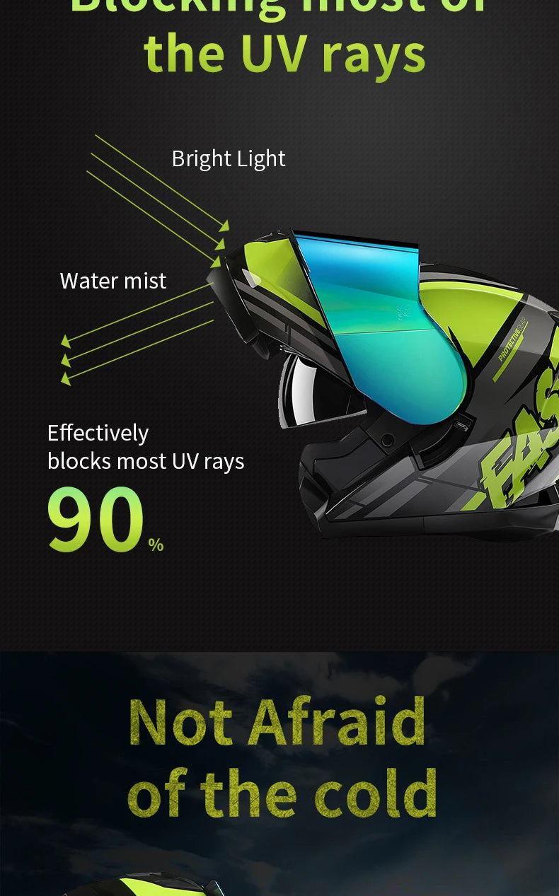 Double Visor Flip-Up Motorcycle Helmet
