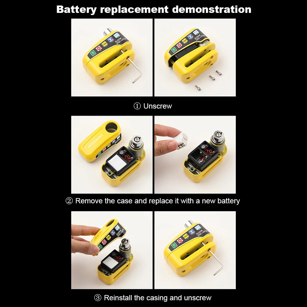 Motorcycle Alarm Wheel Disk Brake Lock