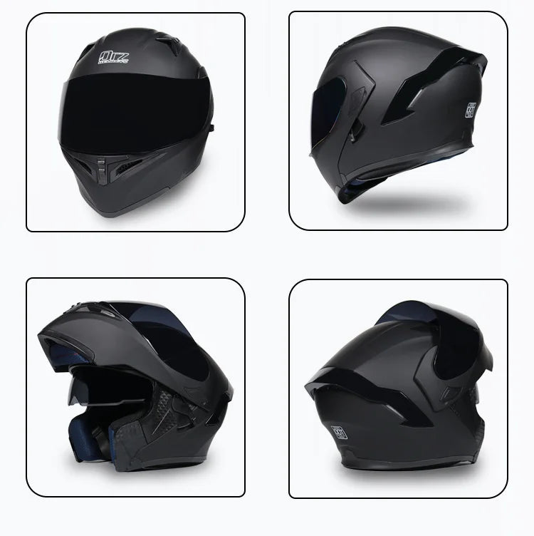Fire Red Bluetooth Motocross Modular Motorcycle Helmet