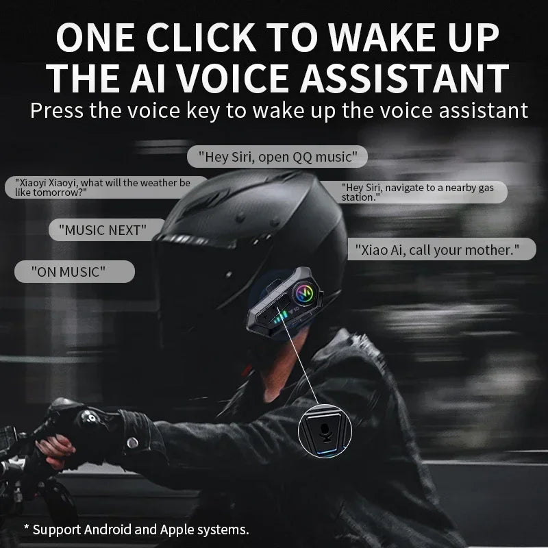 Bluetooth Helmet Headset Lights