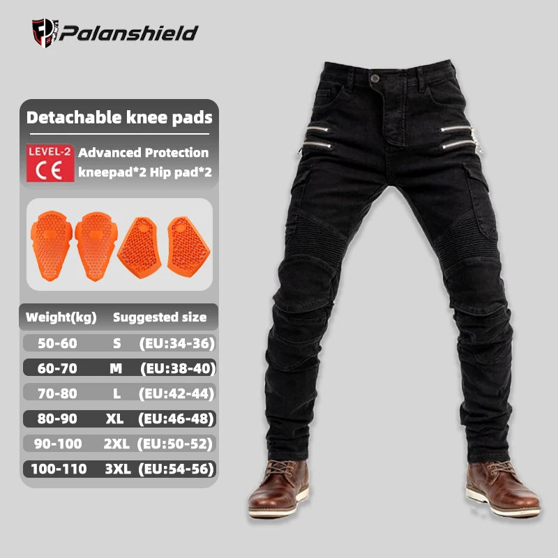 Double Zipper Metal Motocross Trousers for Men and Women
