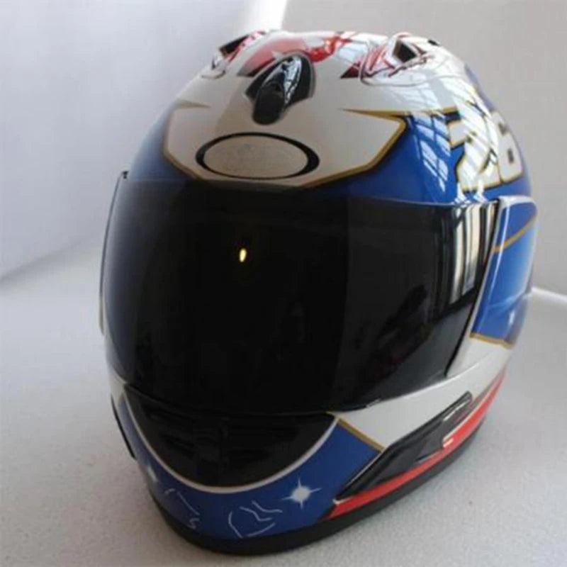 Pedrosa Samurai Spirit Blue Motorcycle Racing Helmet