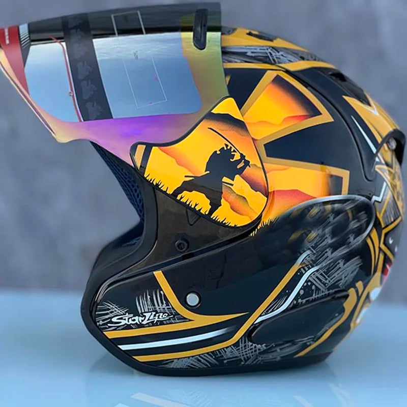 Golden Bodyguard Half Motorcycle Helmet