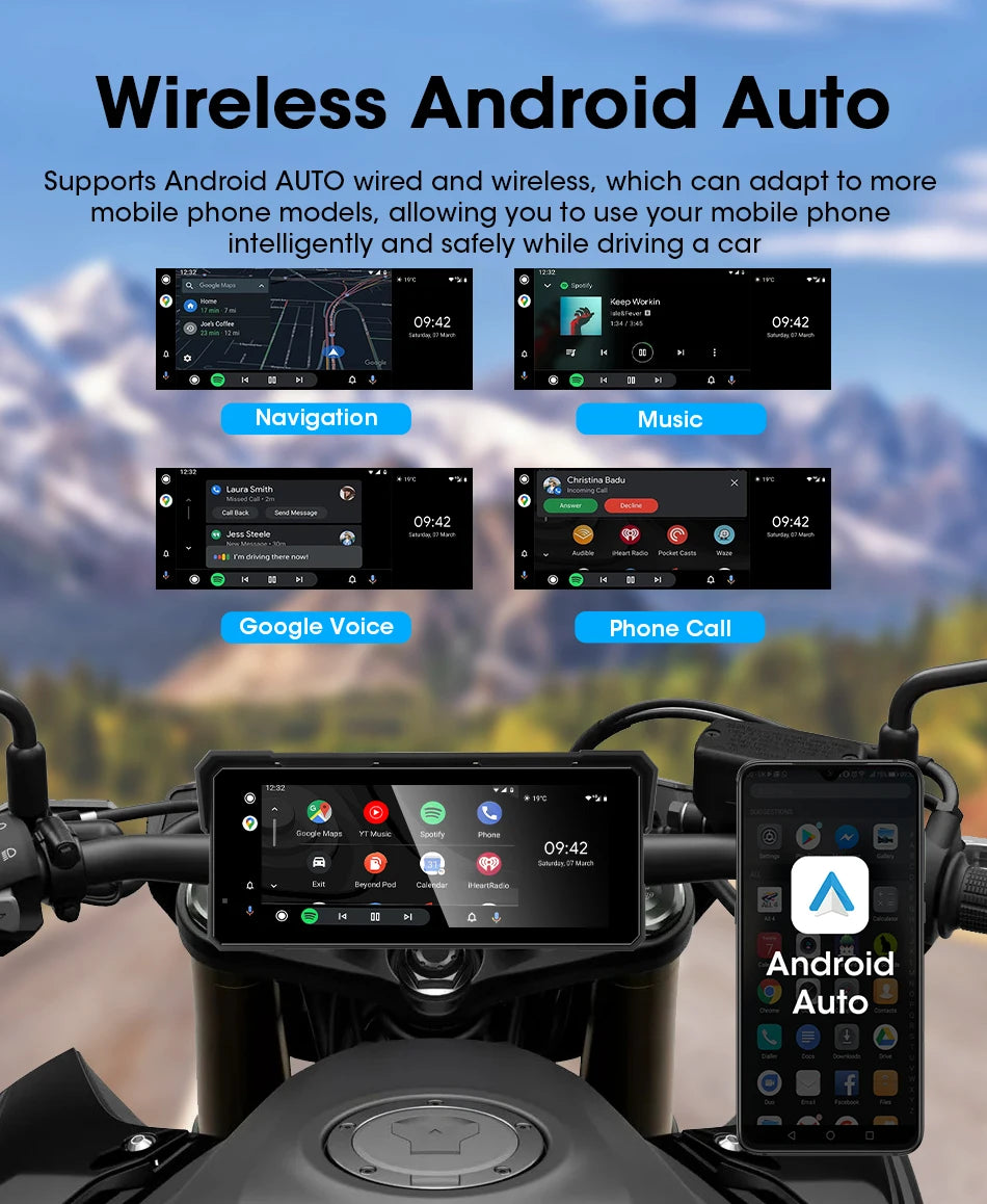 Jansite 8.1" Waterproof Motorcycle Monitor