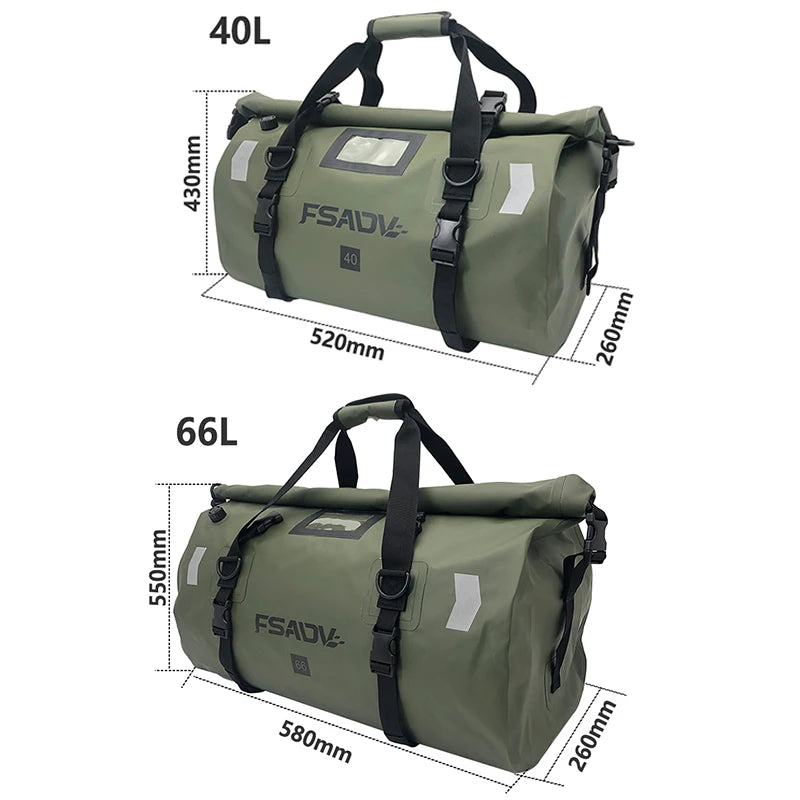 Waterproof Motorcycle Tail Bag - Carbon Black
