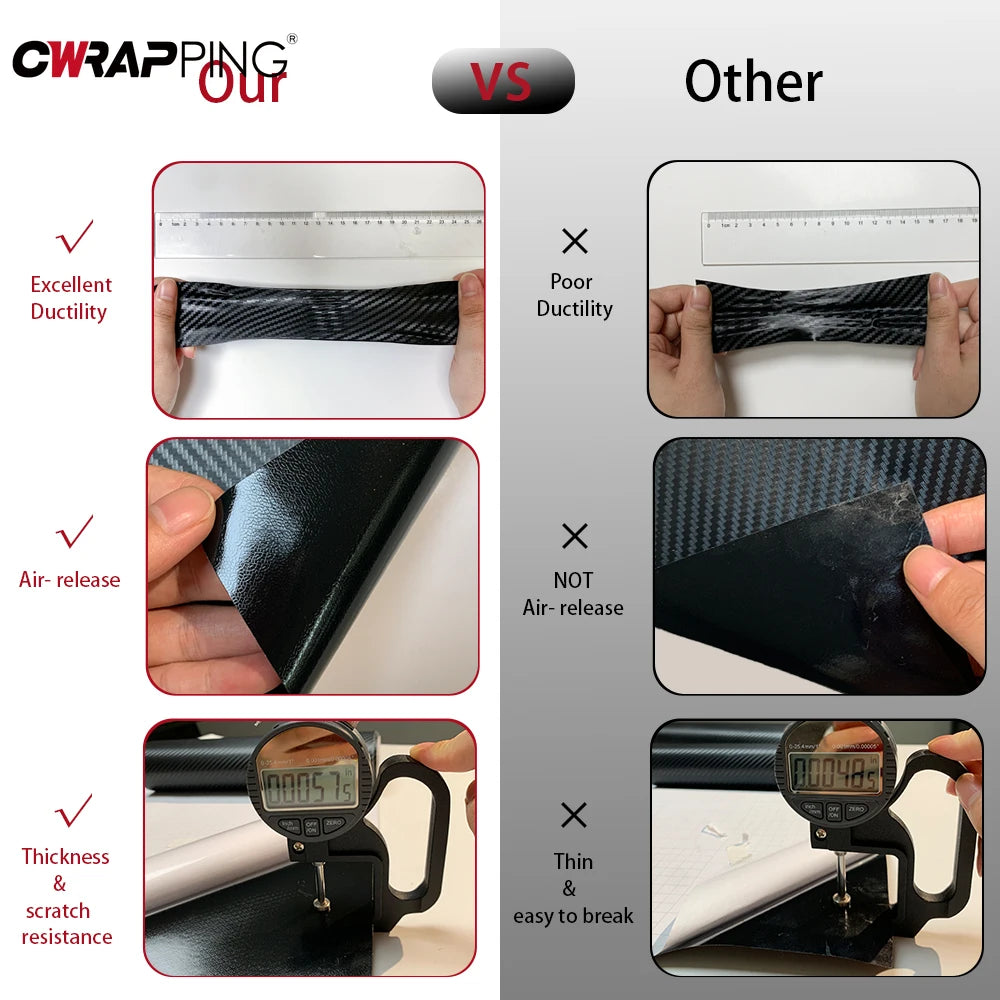 Carbon Fiber Vinyl Wrap Films - Glossy Matte Finish