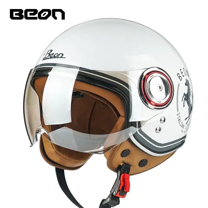 Beon Motorcycle Helmet - ECE Certified Retro Half Cap