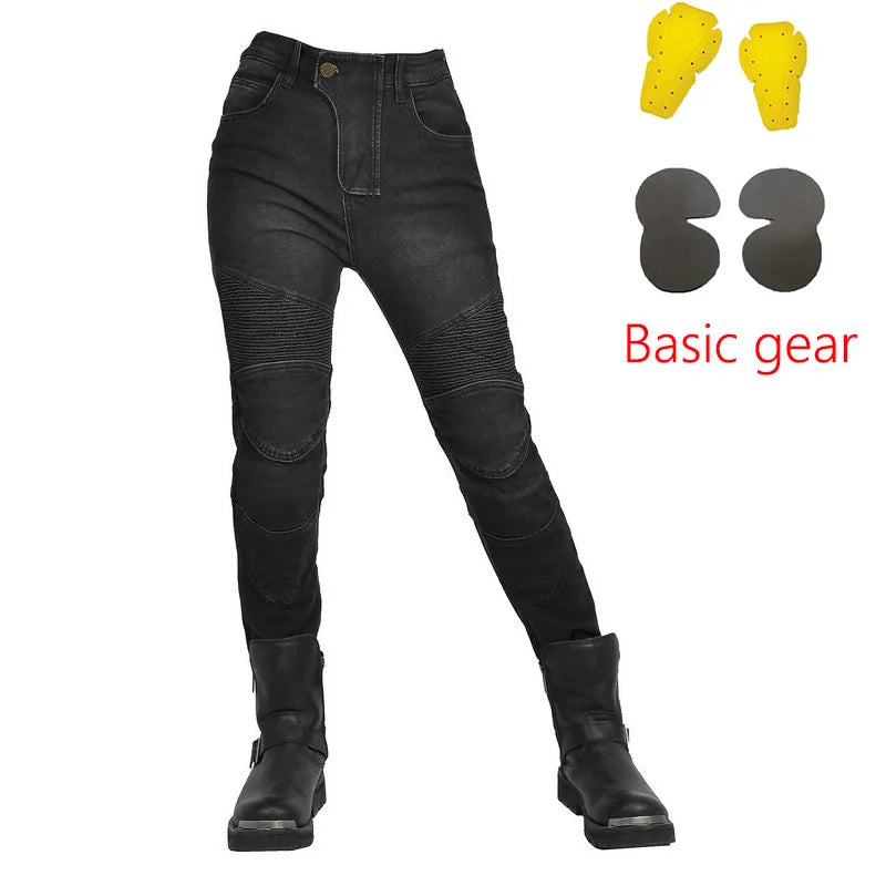 Women's Embroidery Motorcycle Pants