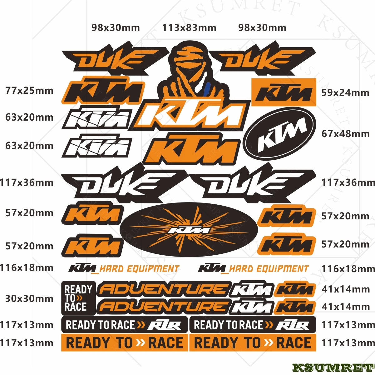 KTM Motorcycle Vinyl Sticker Decals