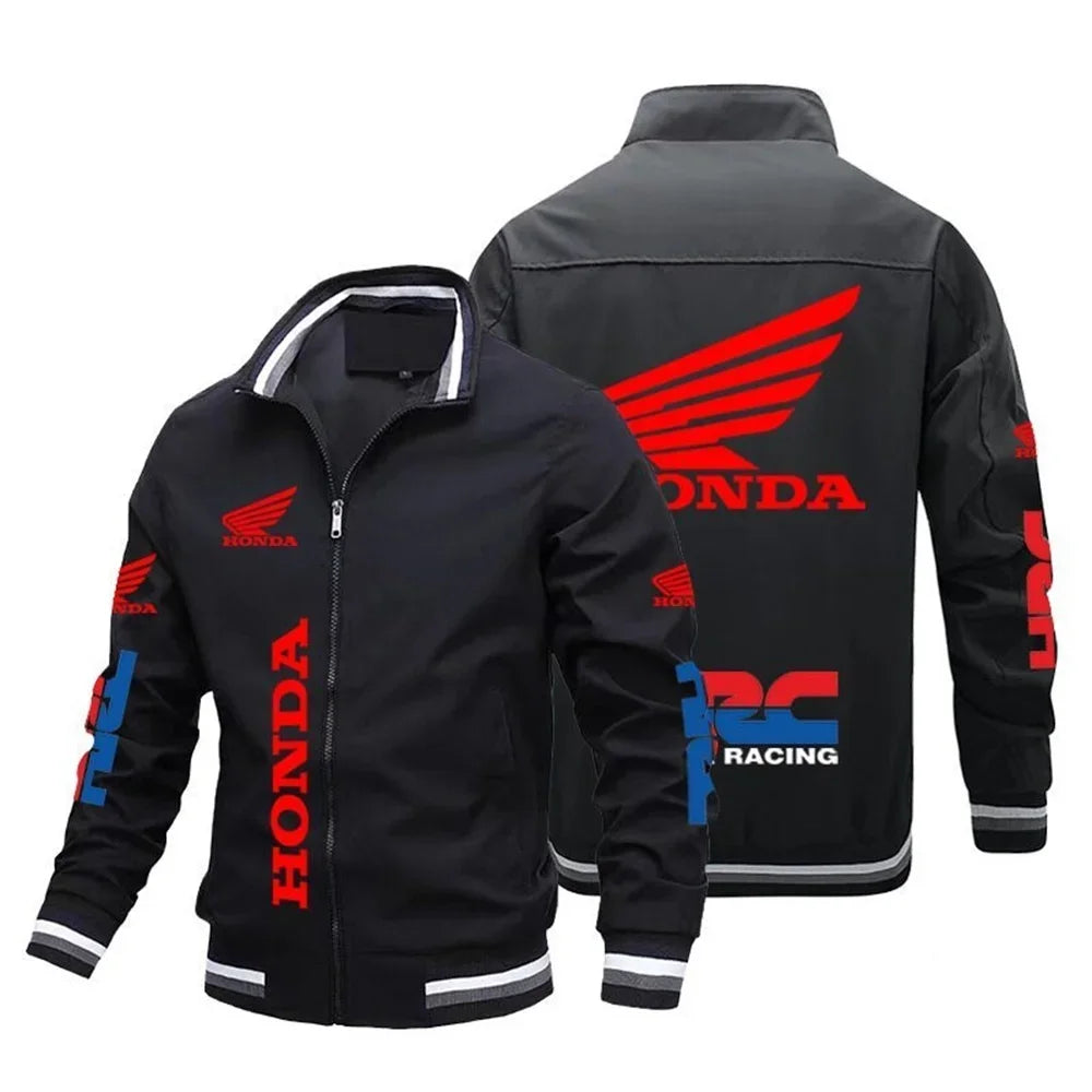 Leather Bomber Motorcycle Jacket with CE Armor