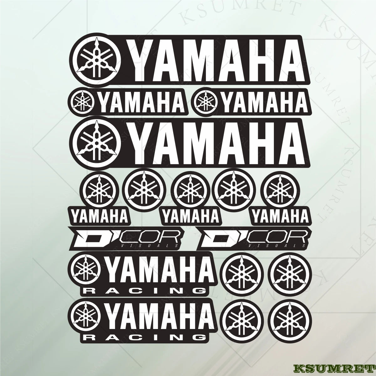 Yamaha Motorcycle Vinyl Sticker Decals Logo Kit