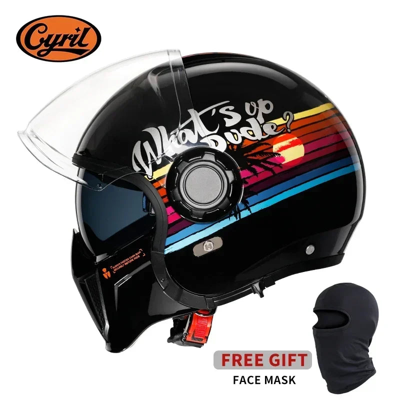 Retro Style Modular Motorcycle Helmet