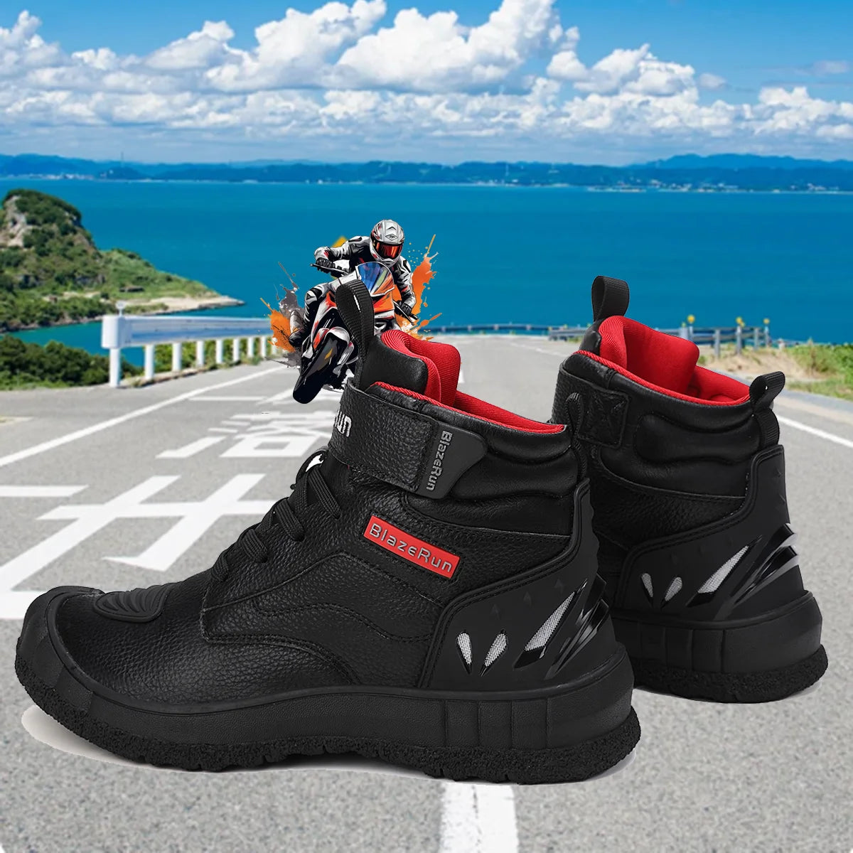 Stylish Leather Motorcycle Boots for Men