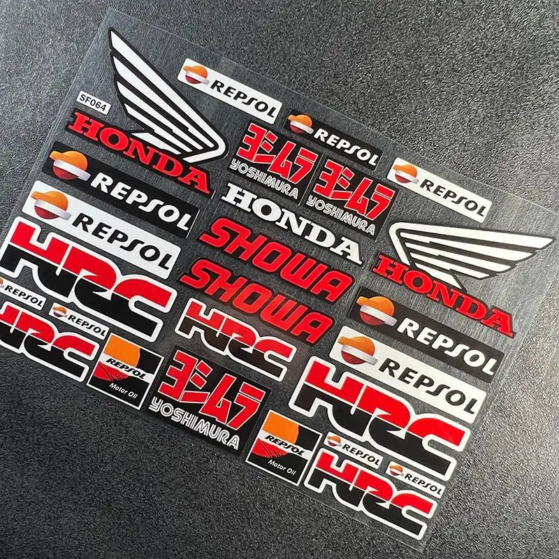 Honda Motorcycle Racing Sponsor Stickers