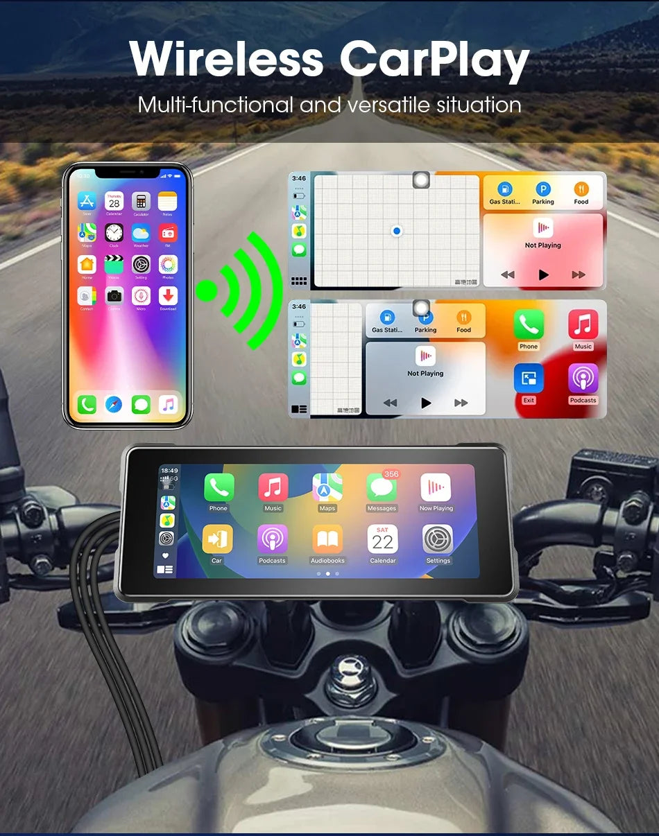 motorcycle CarPlay Android Auto screen