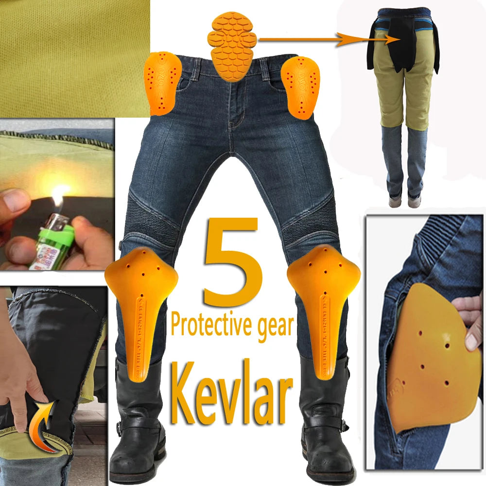 Aramid Fiber Motorcycle Pants for Men - Kevlar Moto Jeans