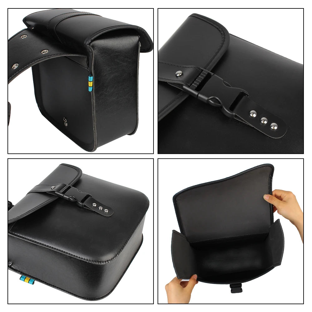 Vintage Style PU Leather Motorcycle Saddle Bags