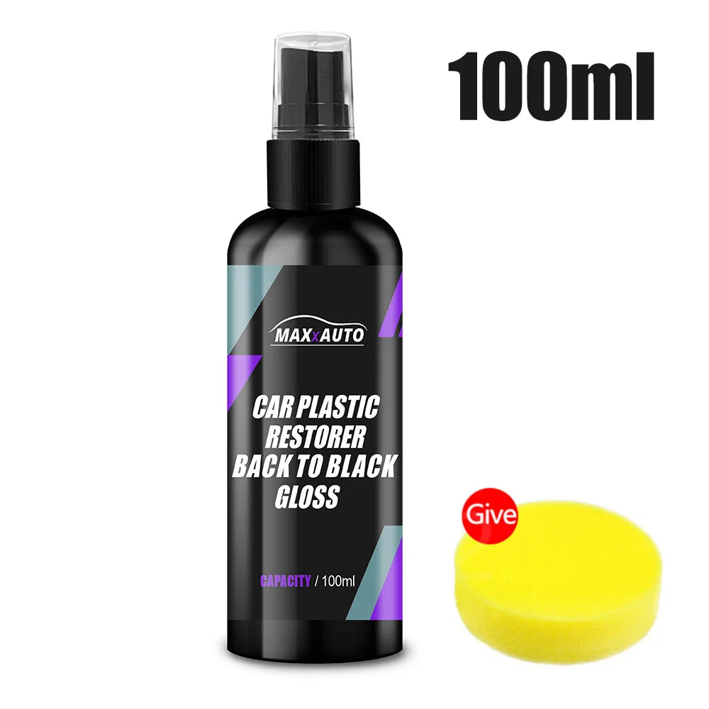Glossy Black Motorcycle Plastic Restorer