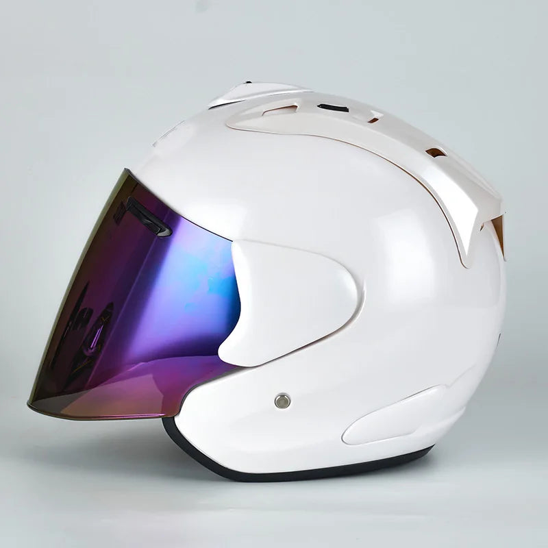 ECE Approved Open Face Motorcycle Helmet - White