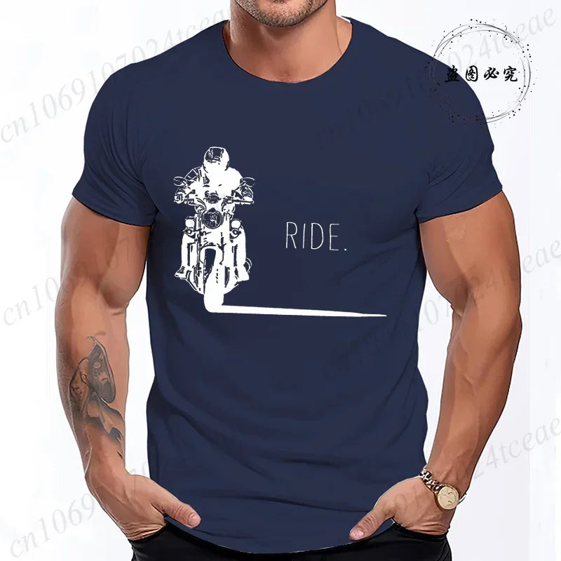 Men's Casual Motorcycle Graphic T-Shirts - Vintage Retro Designs