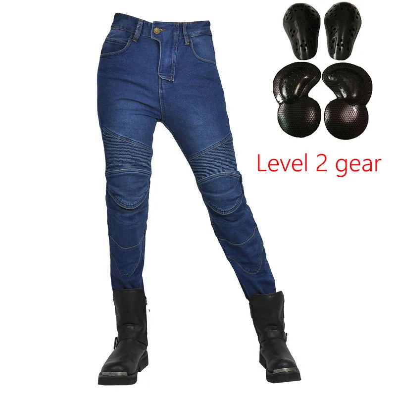 Women's Embroidery Motorcycle Pants