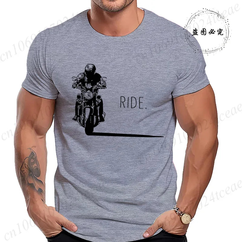 Men's Casual Motorcycle Graphic T-Shirts - Vintage Retro Designs